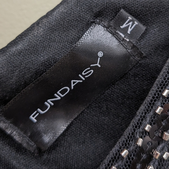 Black Beaded Sequined Halloween Flapper Dress with Fringe Size Medium - Picture 9 of 12